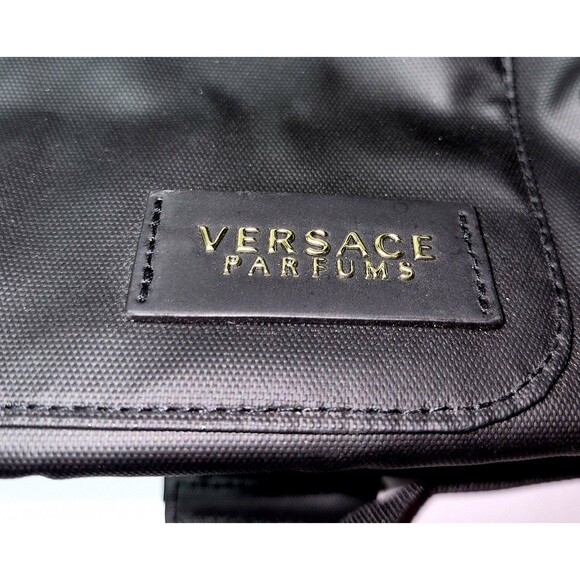 VERSACE Parfums Convertible Rider Backpack Shoulder Tote Bag Black Gold NWOT main image 13